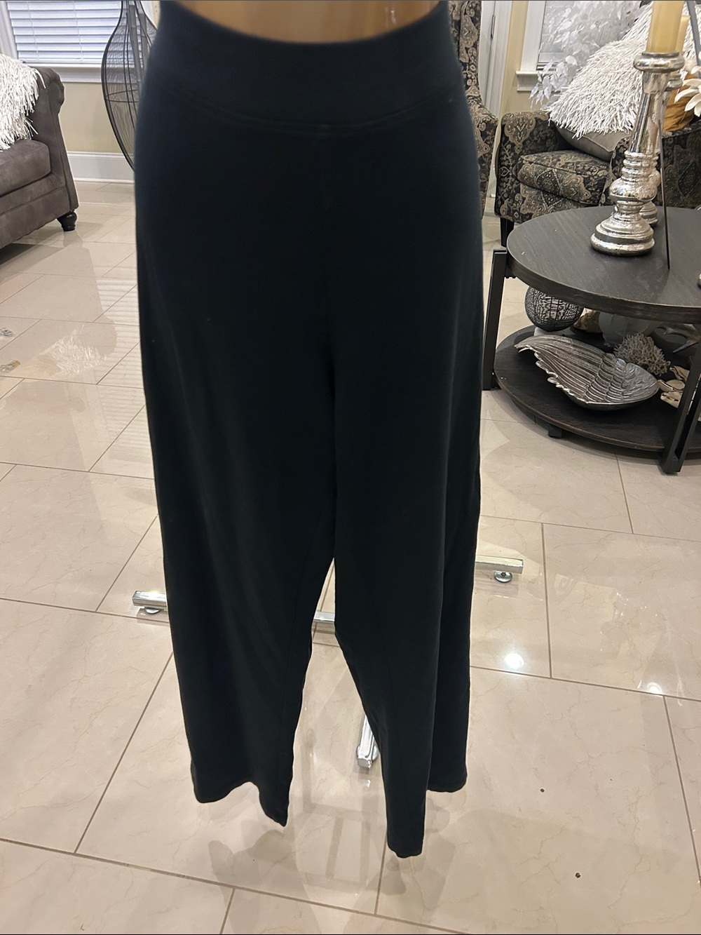 Everyday Wide-Leg Black Pants with High Waist